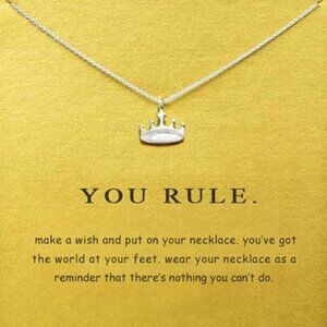 Crown Pendant Necklace – “You Rule” Empowerment Jewelry Minimalist Dainty